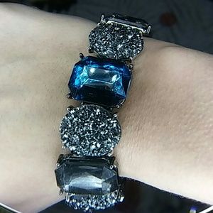 Beautiful Six Strand Blue Silver Bracelet